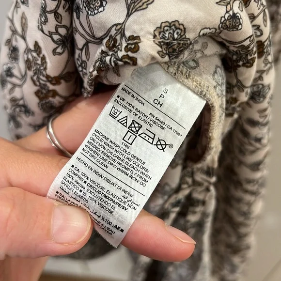 Old Navy Floral Midi Dress - Cream and Brown - Picture 8 of 11